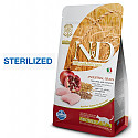 Farmina Natural & Delicious LOW GRAIN Chicken & Pomegranate Neutered Cat - 10 kg vistas gaļa 48% un granātābols, sterilizētiem kaķiem,barība ar zemu graudu saturu