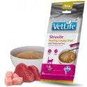VET LIFE CAT CREAMY STRUVITE CHICKEN & TUNA -15g x 4шт.(60g)-кремообразные лакомства для поддержания здоровья мочевыводящих путей у кошек с курицей и тунцом.