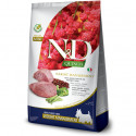 Farmina N&D Dog Mini GF Quinoa Lamb & Broccoli Weight Management - 7kg bez graudaugiem, pieaugušiem mazo šķirņu suņiem jēra gaļa, kvinoja, brokoļi un sparģeļi